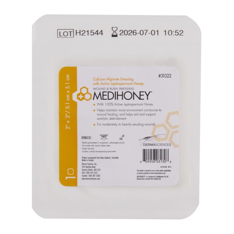 MEDIHONEY® 2 X 2 Calcium Alginate Dressing -  31022 - Medical Supply Surplus