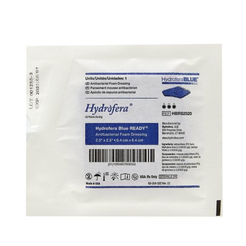 Hydrofera Blue Ready Antibacterial Foam Dressing 2 1/2" x 2 1/2" - Medical Supply Surplus