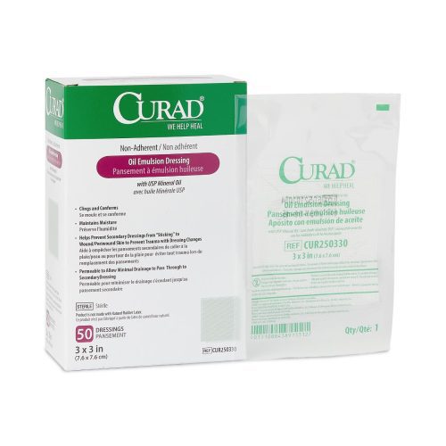 CURAD Sterile Oil Emulsion Nonadherent Gauze Dressing 3"x 3" - Medical Supply Surplus