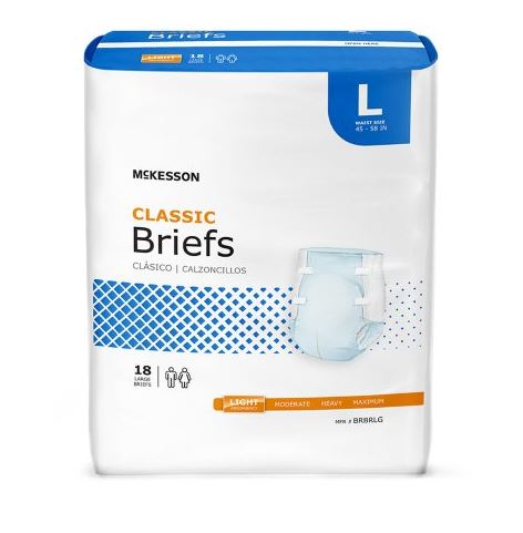 McKesson Classic Light Absorbency Incontinence Briefs - Medical Supply Surplus