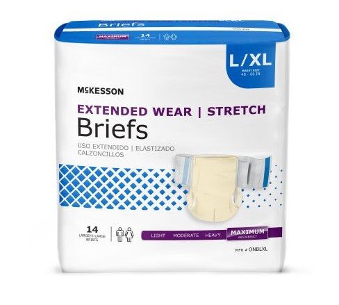 McKesson Extended Wear Stretch Incontinence Briefs - Medical Supply Surplus