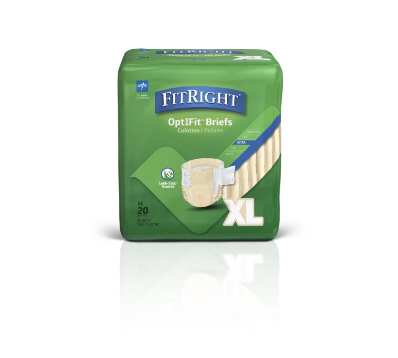 FitRight Optifit Ultra Adult Incontinence Briefs - Case of 80 - Medical Supply Surplus