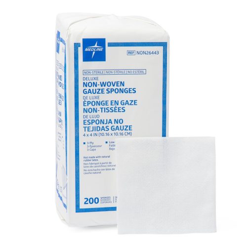 Medline Deluxe Non-Sterile Non-Woven Gauze Sponges 4" x 4"- NON26443 - Medical Supply Surplus